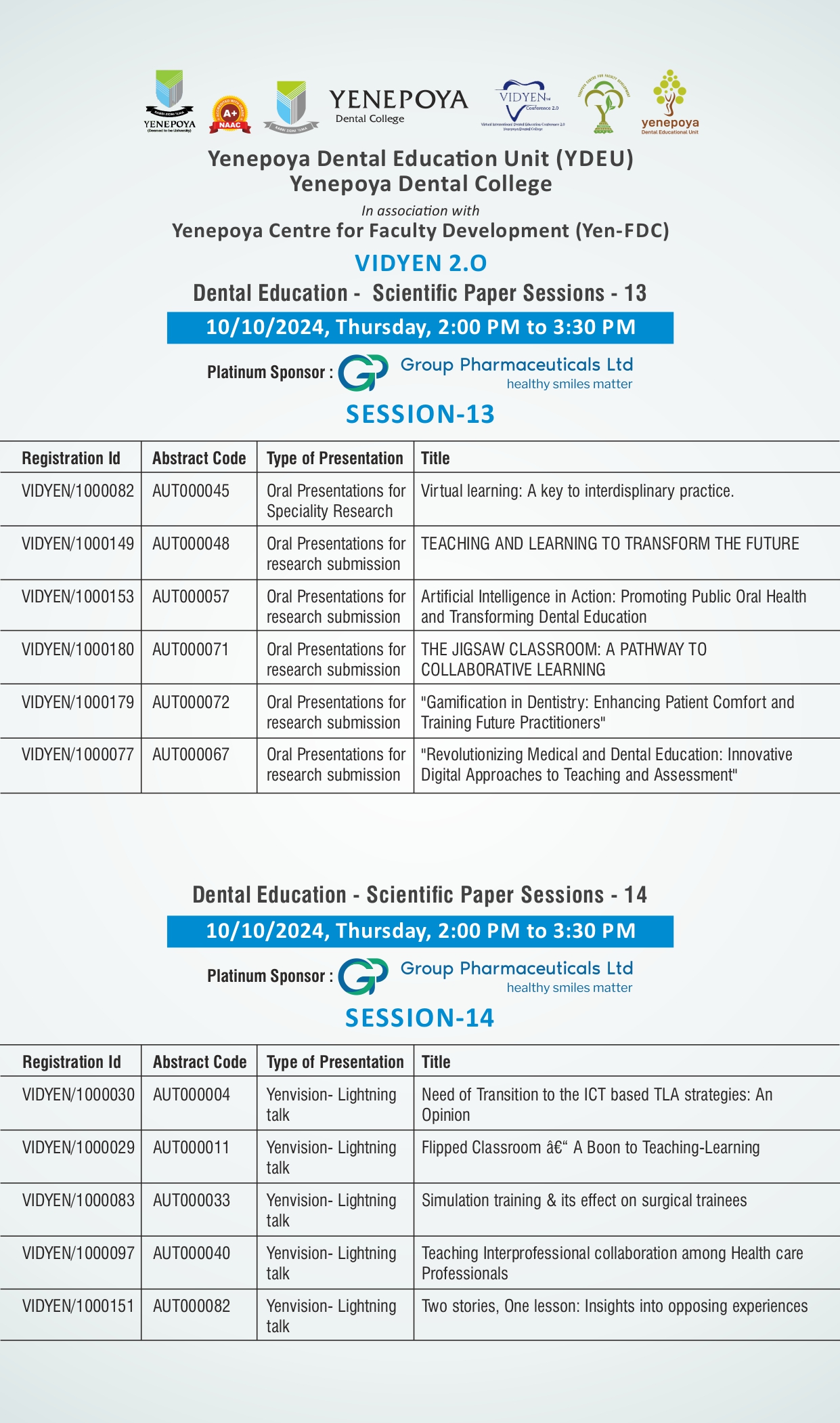 Schedule Page 7